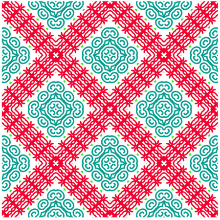 Vector geometric ornament in ethnic style. Seamless pattern with abstract shapes, repeat tiles....