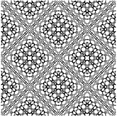 Vector pattern in geometric ornamental style. Black and white color.Seamless repeat pattern.Simple geo all over print block for apparel textile, ladies dress, fashion garment, digital wall paper.のイラスト素材