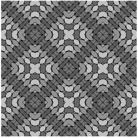 Vector geometric ornament in ethnic style. Seamless pattern with abstract shapes, repeat tiles. Vintage retro texture.Repeating pattern for decor, fabric,textile and fabricのイラスト素材