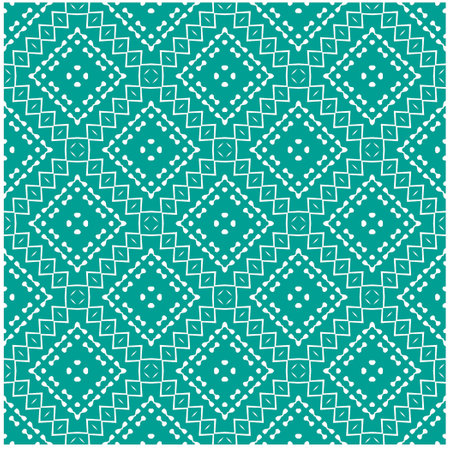 Vector geometric ornament in ethnic style. Seamless pattern with abstract shapes, repeat tiles. Vintage retro texture.Repeating pattern for decor, fabric,textile and fabric.のイラスト素材