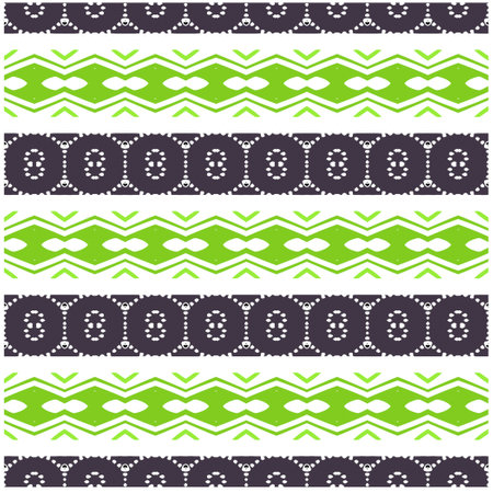 Vector geometric ornament in ethnic style. Seamless pattern with abstract shapes, repeat tiles....