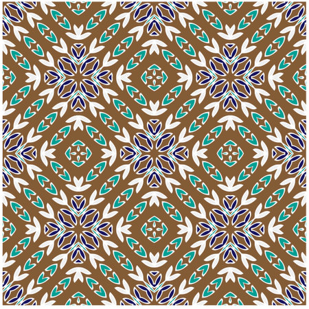 Vector geometric ornament in ethnic style. Seamless pattern with abstract shapes, repeat tiles. Vintage retro texture.Repeating pattern for decor, fabric,textile and fabric.のイラスト素材