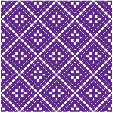 Vector geometric ornament in ethnic style. Seamless pattern with abstract shapes, repeat tiles. Vintage retro texture.Repeating pattern for decor, fabric,textile and fabric.のイラスト素材