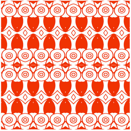 Vector geometric ornament in ethnic style. Seamless pattern with abstract shapes, repeat tiles. Vintage retro texture.Repeating pattern for decor, fabric,textile and fabric.のイラスト素材
