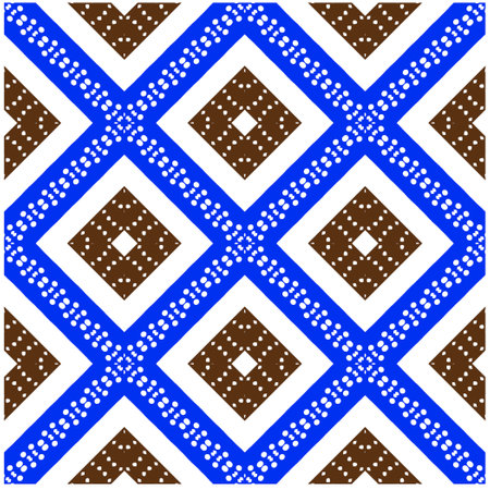 Vector geometric ornament in ethnic style. Seamless pattern with abstract shapes, repeat tiles. Vintage retro texture.Repeating pattern for decor, fabric,textile and fabric.のイラスト素材