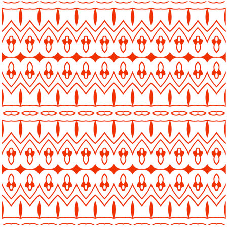 Vector geometric ornament in ethnic style. Seamless pattern with abstract shapes, repeat tiles. Vintage retro texture.Repeating pattern for decor, fabric,textile and fabric.のイラスト素材