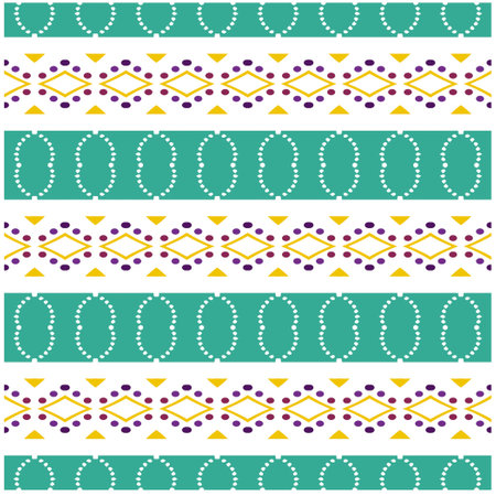 Vector geometric ornament in ethnic style. Seamless pattern with abstract shapes, repeat tiles....