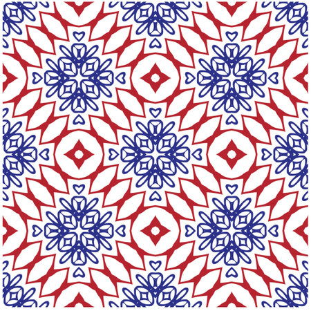 Vector geometric ornament in ethnic style. Seamless pattern with abstract shapes, repeat tiles. Vintage retro texture.Repeating pattern for decor, fabric,textile and fabric.のイラスト素材