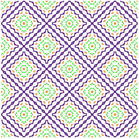 Vector geometric ornament in ethnic style. Seamless pattern with abstract shapes, repeat tiles....