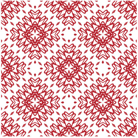 Vector geometric ornament in ethnic style. Seamless pattern with abstract shapes, repeat tiles. Vintage retro texture.Repeating pattern for decor, fabric,textile and fabric.のイラスト素材