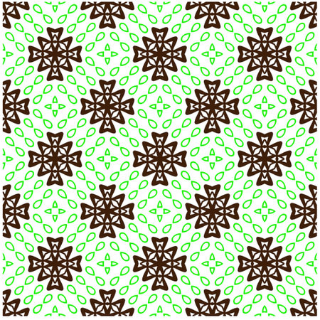 Vector geometric ornament in ethnic style. Seamless pattern with abstract shapes, repeat tiles. Vintage retro texture.Repeating pattern for decor, fabric,textile and fabric.のイラスト素材