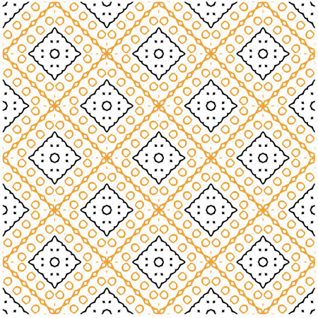 Vector geometric ornament in ethnic style. Seamless pattern with abstract shapes, repeat tiles. Vintage retro texture.Repeating pattern for decor, fabric,textile and fabric.のイラスト素材