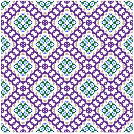 Vector geometric ornament in ethnic style. Seamless pattern with abstract shapes, repeat tiles....