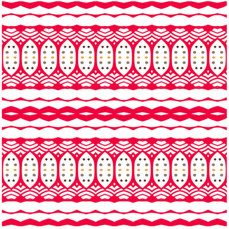 Vector geometric ornament in ethnic style. Seamless pattern with abstract shapes, repeat tiles. Vintage retro texture.Repeating pattern for decor, fabric,textile and fabric.のイラスト素材