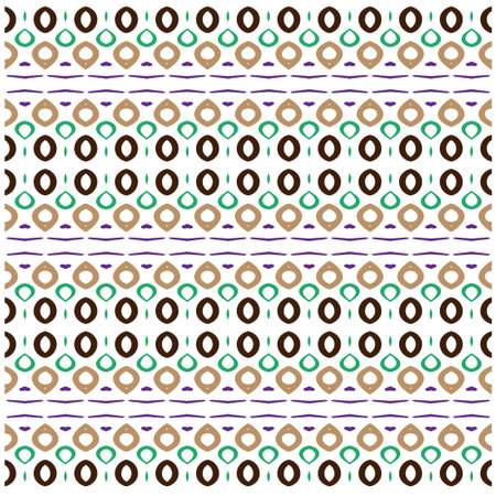 Vector geometric ornament in ethnic style. Seamless pattern with abstract shapes, repeat tiles. Vintage retro texture.Repeating pattern for decor, fabric,textile and fabric.のイラスト素材