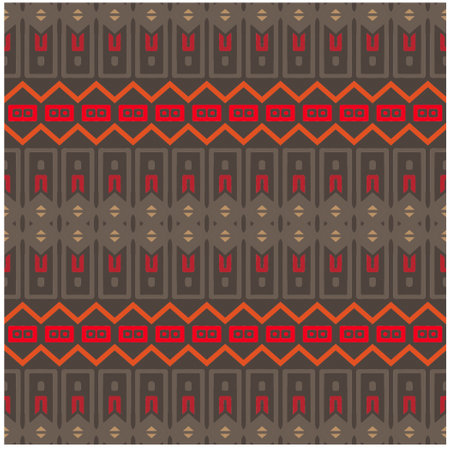 Vector geometric ornament in ethnic style. Seamless pattern with abstract shapes, repeat tiles....