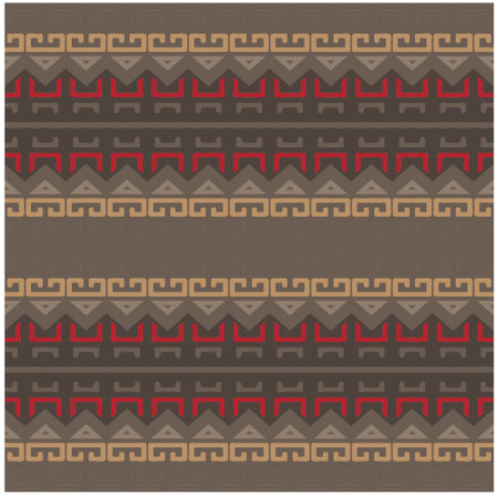 Vector geometric ornament in ethnic style. Seamless pattern with abstract shapes, repeat tiles. Vintage retro texture.Repeating pattern for decor, fabric,textile and fabric.のイラスト素材