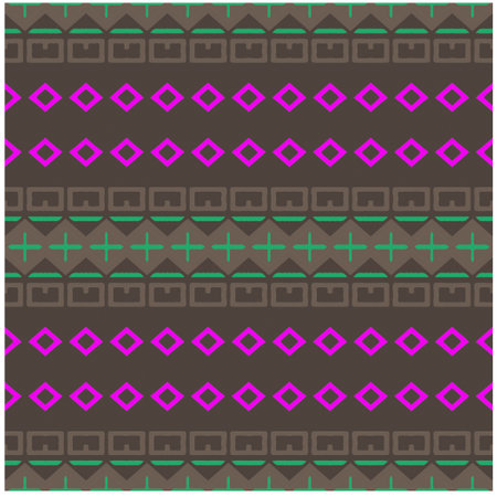Vector geometric ornament in ethnic style. Seamless pattern with abstract shapes, repeat tiles....