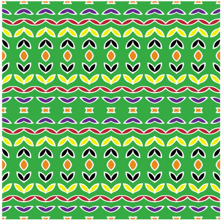 Vector geometric ornament in ethnic style. Seamless pattern with abstract shapes, repeat tiles. Vintage retro texture.Repeating pattern for decor, fabric,textile and fabric.のイラスト素材