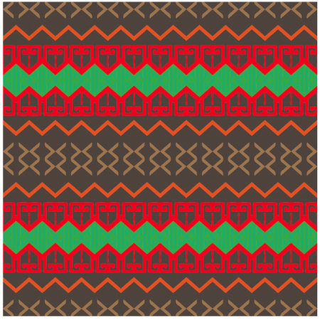 Vector geometric ornament in ethnic style. Seamless pattern with abstract shapes, repeat tiles....