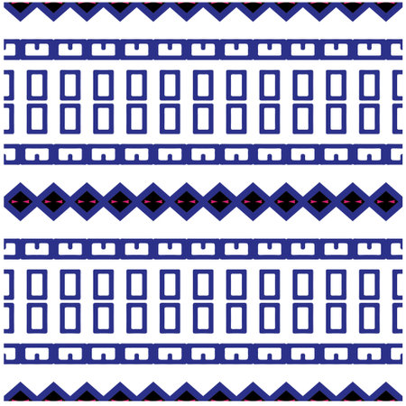 Vector geometric ornament in ethnic style. Seamless pattern with abstract shapes, repeat tiles. Vintage retro texture.Repeating pattern for decor, fabric,textile and fabric.のイラスト素材