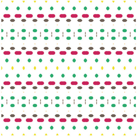 Vector geometric ornament in ethnic style. Seamless pattern with abstract shapes, repeat tiles. Vintage retro texture.Repeating pattern for decor, fabric,textile and fabric.のイラスト素材