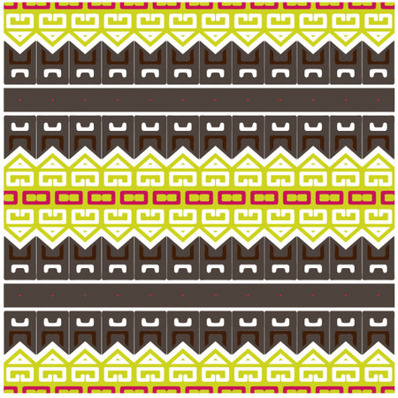 Vector geometric ornament in ethnic style. Seamless pattern with abstract shapes, repeat tiles....