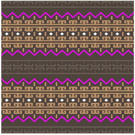 Vector geometric ornament in ethnic style. Seamless pattern with abstract shapes, repeat tiles....