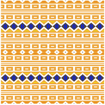 Vector geometric ornament in ethnic style. Seamless pattern with abstract shapes, repeat tiles....