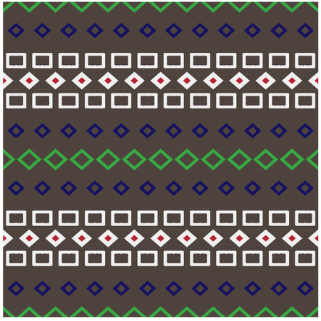 Vector geometric ornament in ethnic style. Seamless pattern with abstract shapes, repeat tiles. Vintage retro texture.Repeating pattern for decor, fabric,textile and fabric.のイラスト素材