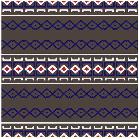 Vector geometric ornament in ethnic style. Seamless pattern with abstract shapes, repeat tiles. Vintage retro texture.Repeating pattern for decor, fabric,textile and fabric.のイラスト素材