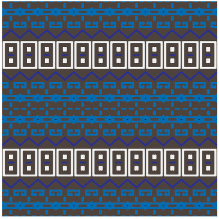 Vector geometric ornament in ethnic style. Seamless pattern with abstract shapes, repeat tiles....