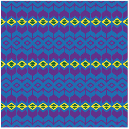 Vector geometric ornament in ethnic style. Seamless pattern with abstract shapes, repeat tiles. Vintage retro texture.Repeating pattern for decor, fabric,textile and fabric.のイラスト素材