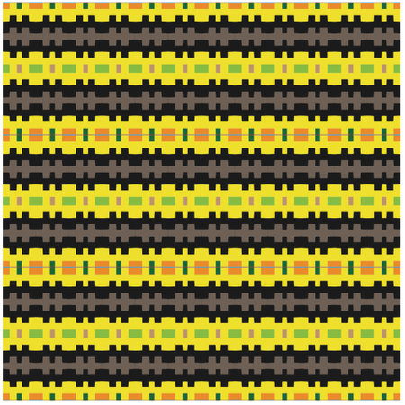 Vector geometric ornament in ethnic style. Seamless pattern with abstract shapes, repeat tiles. Vintage retro texture.Repeating pattern for decor, fabric,textile and fabric.のイラスト素材