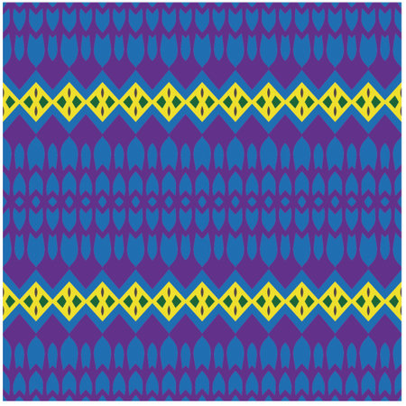 Vector geometric ornament in ethnic style. Seamless pattern with abstract shapes, repeat tiles. Vintage retro texture.Repeating pattern for decor, fabric,textile and fabric.のイラスト素材