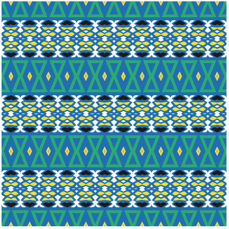 Vector geometric ornament in ethnic style. Seamless pattern with abstract shapes, repeat tiles....