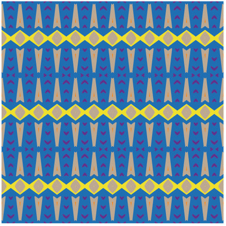 Vector geometric ornament in ethnic style. Seamless pattern with abstract shapes, repeat tiles....