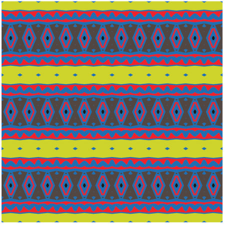 Vector geometric ornament in ethnic style. Seamless pattern with abstract shapes, repeat tiles. Vintage retro texture.Repeating pattern for decor, fabric,textile and fabric.のイラスト素材