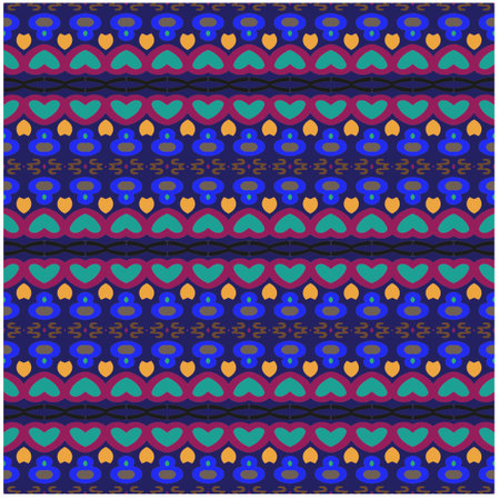 Vector geometric ornament in ethnic style. Seamless pattern with abstract shapes, repeat tiles....