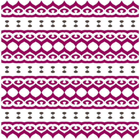 Vector geometric ornament in ethnic style. Seamless pattern with abstract shapes, repeat tiles. Vintage retro texture.Repeating pattern for decor, fabric,textile and fabric.のイラスト素材