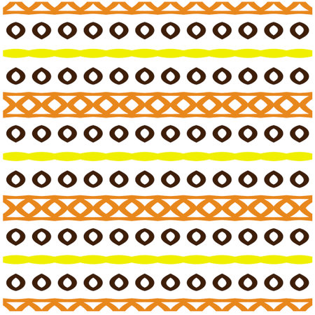 Vector geometric ornament in ethnic style. Seamless pattern with abstract shapes, repeat tiles. Vintage retro texture.Repeating pattern for decor, fabric,textile and fabric.のイラスト素材