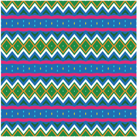 Vector geometric ornament in ethnic style. Seamless pattern with abstract shapes, repeat tiles....