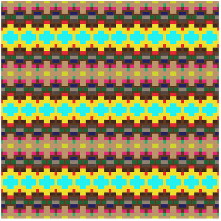 Vector geometric ornament in ethnic style. Seamless pattern with abstract shapes, repeat tiles....