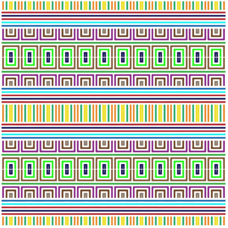 Vector geometric ornament in ethnic style. Seamless pattern with abstract shapes, repeat tiles. Vintage retro texture.Repeating pattern for decor, fabric,textile and fabric.のイラスト素材
