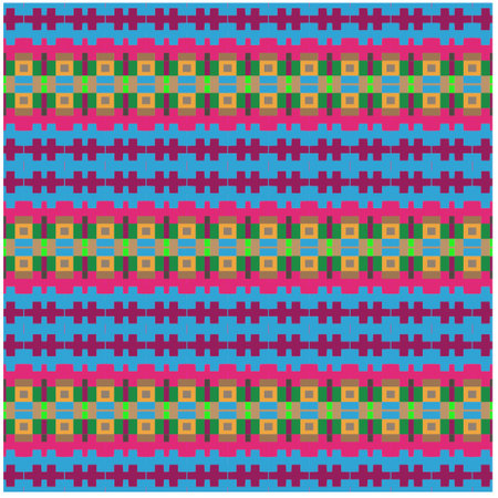 Vector geometric ornament in ethnic style. Seamless pattern with abstract shapes, repeat tiles....