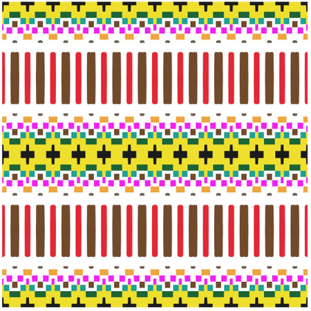 Vector geometric ornament in ethnic style. Seamless pattern with abstract shapes, repeat tiles....