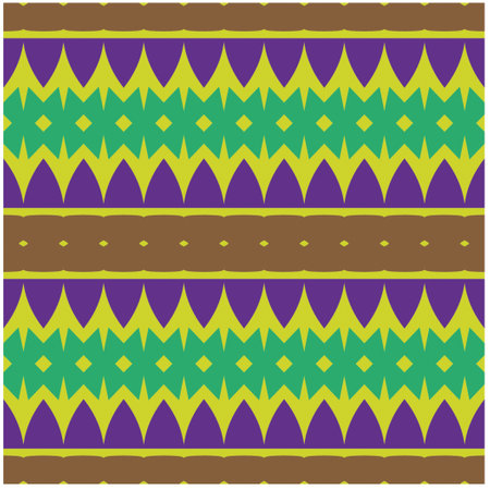 Vector geometric ornament in ethnic style. Seamless pattern with abstract shapes, repeat tiles. Repeating pattern for decor, fabric, textile and fabric.のイラスト素材