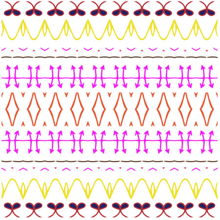 Vector geometric ornament in ethnic style. Seamless pattern with abstract shapes, repeat tiles....