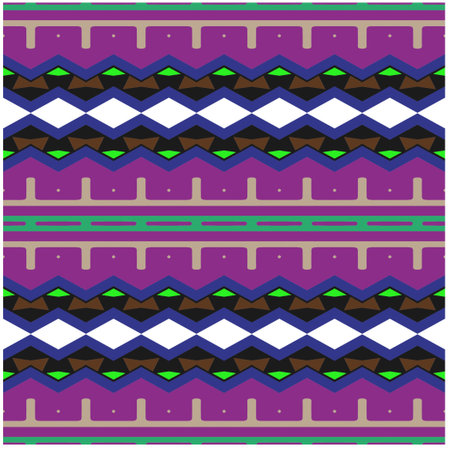 Vector geometric ornament in ethnic style. Seamless pattern with abstract shapes, repeat tiles....