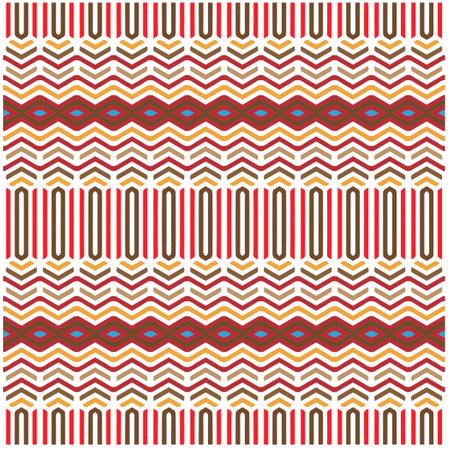 Vector geometric ornament in ethnic style. Seamless pattern with abstract shapes, repeat tiles....